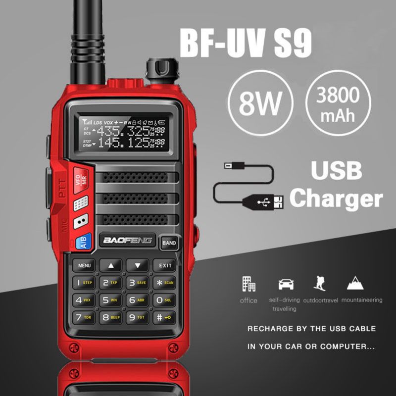 BaoFeng UV-S9 PLUS Dual Band To-vejs Walkie-Talkie 136-174/400-520MHz skinkeradio_voghion.com
