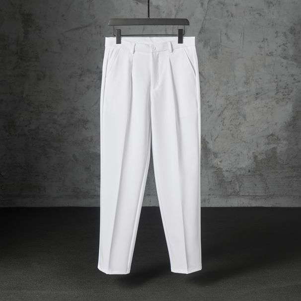 Lässige Chinohose mit gerader Passform für Herren – leichter Polyester-Stretch, bequem und stylisch für den Sommer und den Alltag_voghion.com