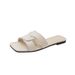 Summer new European and American style 2024 cross strap slippers women's flat simple flip flops fashion net red ins_voghion.com