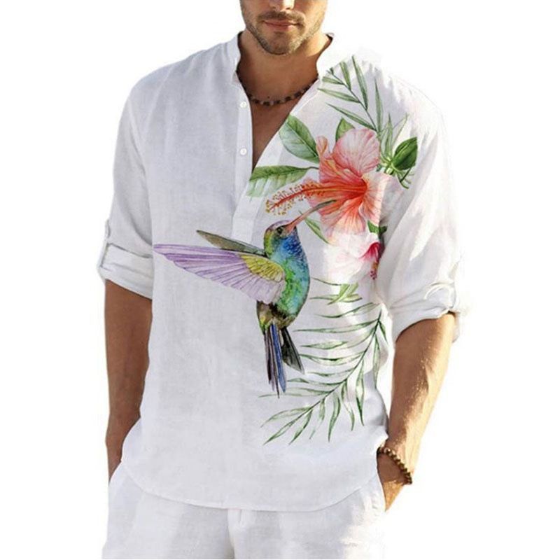 Camicie stampate alla moda da uomo Camicie a maniche lunghe pullover casual da uomo_voghion.com