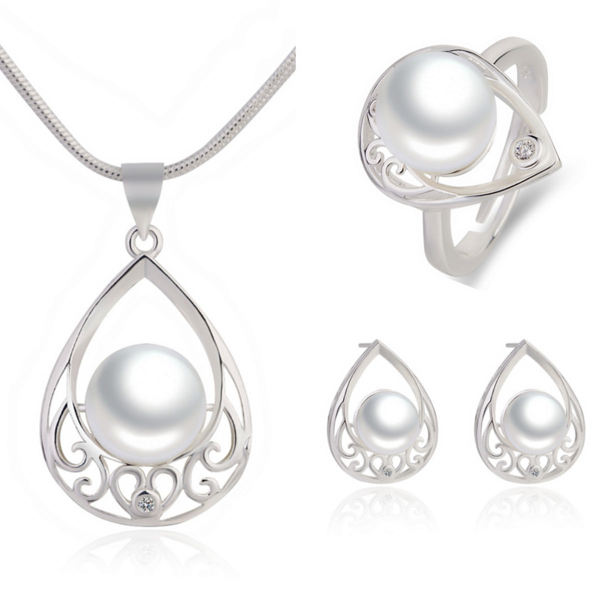 Nuovo anello placcato argento con perle naturali, prodotto combinato_voghion.com