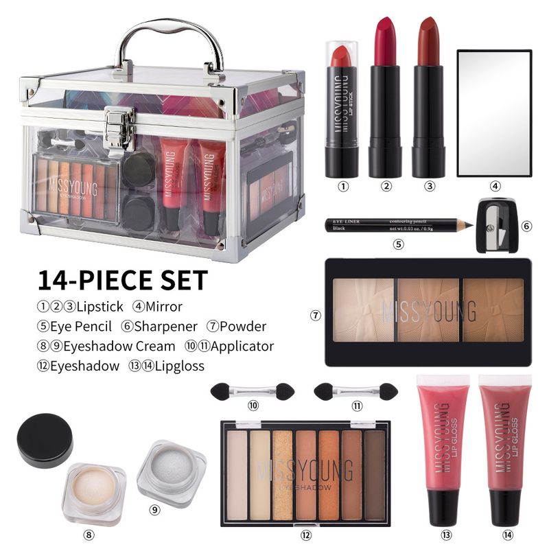 Multifunktionales Make-up-Palette-Set, langlebig, wasserfest, Lippenstift, Konturpuder, Lidschatten-Set, gewidmet_voghion.com