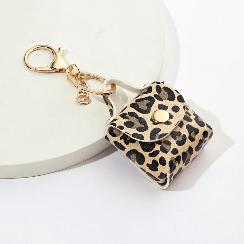 Portachiavi in similpelle con stampa leopardata alla moda, mini portafoglio - accessorio compatto per auto, borsa e regalo (colori multipli)_voghion.com