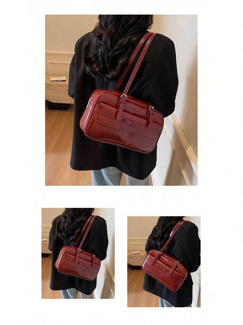 Borsa retrò per donna, nuova borsa a tracolla versatile di qualità con grande capacità_voghion.com