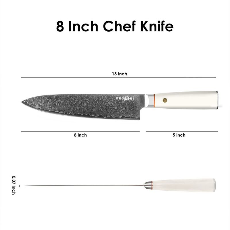 Kegani Chef's Knife - 8 Inch Professional Damascus Chef Knife, 67 Layers Japanese VG-10 Damascus High Carbon Kitchen Cooking Knife Ultra-Sharp Knive_voghion.com