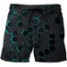 Herren Vortex Schwarze Casual 3D-Digitaldruck Dreidimensionales geometrisches Muster Strandhose Herrenshorts_voghion.com