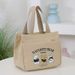 ladies Cartoon Bear Printing Large Capacity Lunch Box Bag Office Staff Handbag_voghion.com