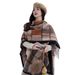 French plaid tassel for women in autumn and winter, small figure shawl with Zurich scarf cape coat_voghion.com