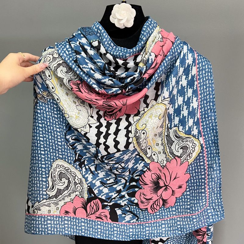Chal de algodón de moda para primavera y otoño, versátil y cálido, ideal para usar en exteriores, ideal para otoño e invierno, 2024._voghion.com