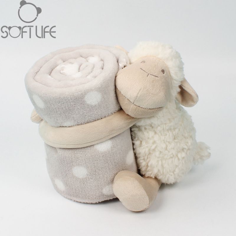 Stuffed Animals Soft Life Plush Doll Baby Doll Children Birthday Gift White Lamb Blanket Baby Toy_voghion.com