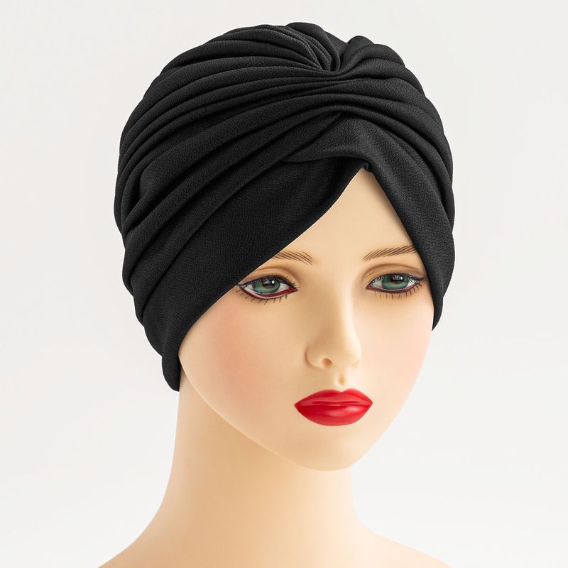 Muslim ethnic style pleated turban hat Indian hood cloth hat Middle Eastern turban hat soft and comfortable multi-color optional_voghion.com