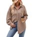 Verve 2025 Women's Autumn Winter New Casual Loose Pocket Waffle Pattern Fashion Shirt_voghion.com