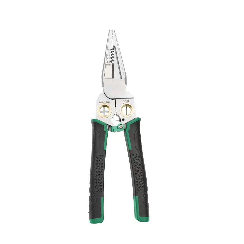 Stainless Steel 8-in-1 Multifunctional Wire Stripper Cutter With Voltage Tester - Electrician Pliers For Cable Stripping, Crimping, Cutting​_voghion.com
