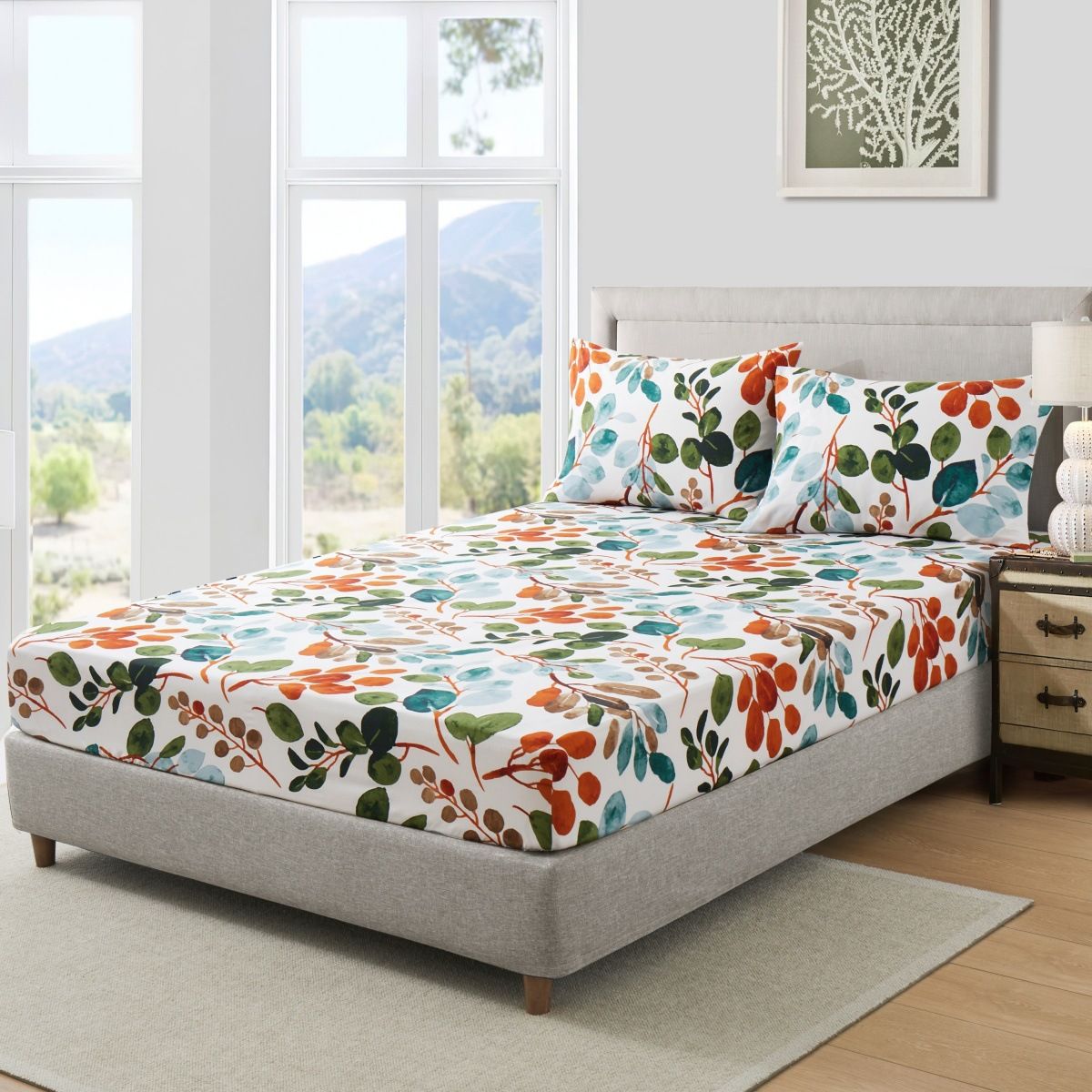 Housse de matelas bohème multicolore à fleurs, couvre-lit en polyester 3D_voghion.com