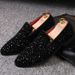 Leather British Style Pointed Toe Personality Rhinestone Sequin Slip-On Korean Version Nightclub Trendy Wedding_voghion.com