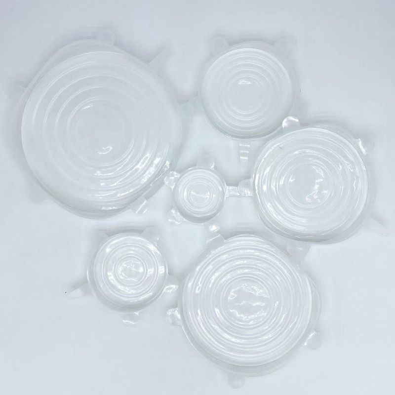 Food-grade silicone multi-functional bowl cover 6-piece set fresh-keeping cover refrigerator microwave oven sealing plastic wrap silicone cover_voghion.com