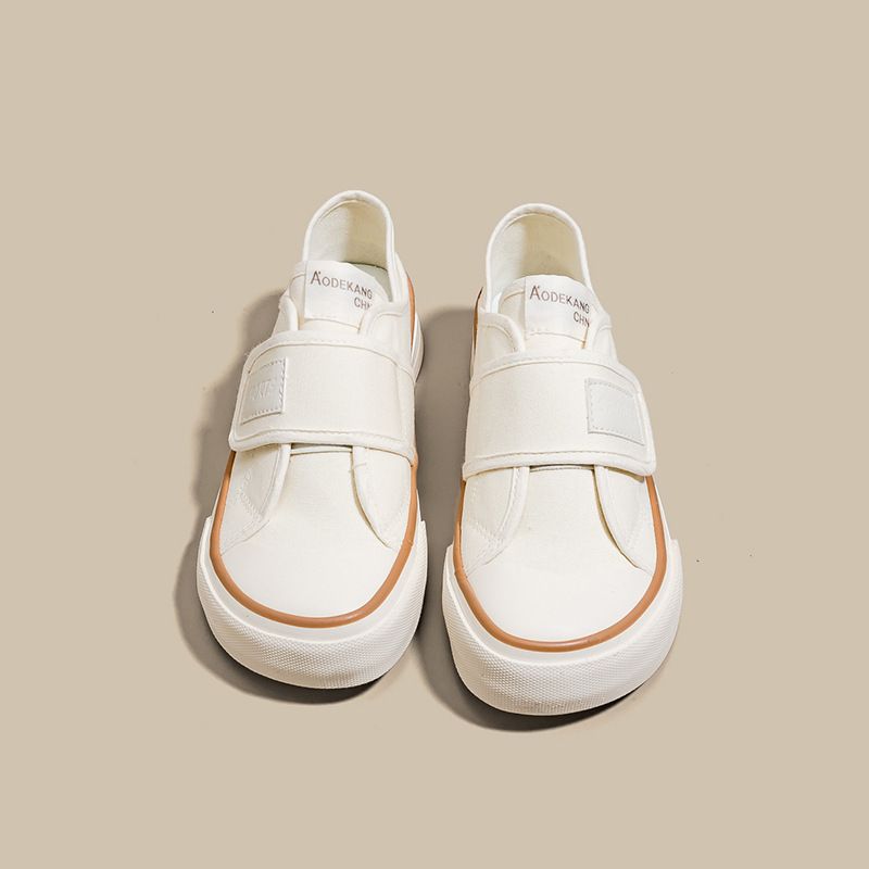 2024 Summer New Two Wear Canvas Women's Instagram Versatile One Step Lazy Mango Head Velcro Little White Shoes_voghion.com