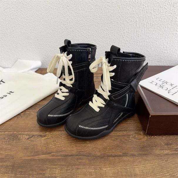 Children's Shoes Autumn New Style Girls Children's Fashion Mid Cut Boots Princess Soft Bottom Short Boots Children's Shoes_voghion.com