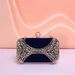 Hot Style Of The Season, Noble And Elegant Metal Hollow Carved Velvet Pearl Handle Evening Party Clutch Bag_voghion.com