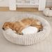 All-Season Round Dog Soft Comfortable Cat Bed Striped Plush Mat Donut Pet Nest_voghion.com