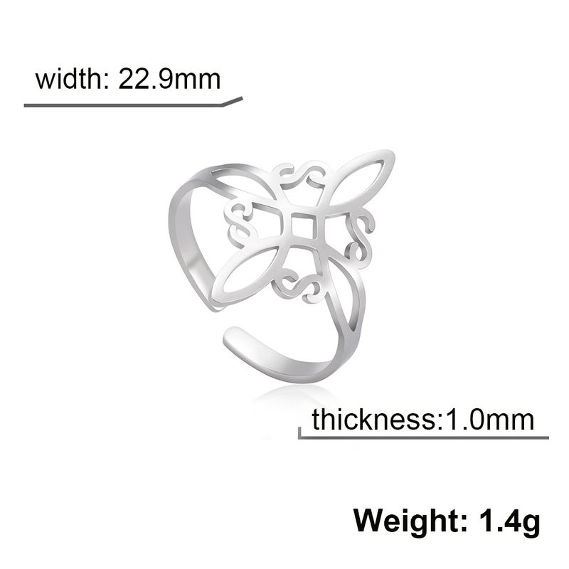Piccoli accessori in titanio con nodo celtico quadrato per anello aperto in acciaio inossidabile da donna_voghion.com