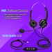 300D Telefon-Headset, verlustfreie Rauschunterdrückung, atmungsaktiv, USB, binaurales Mikrofon, langes Kabel, Call-Center-Kopfhörer für LKW_voghion.com
