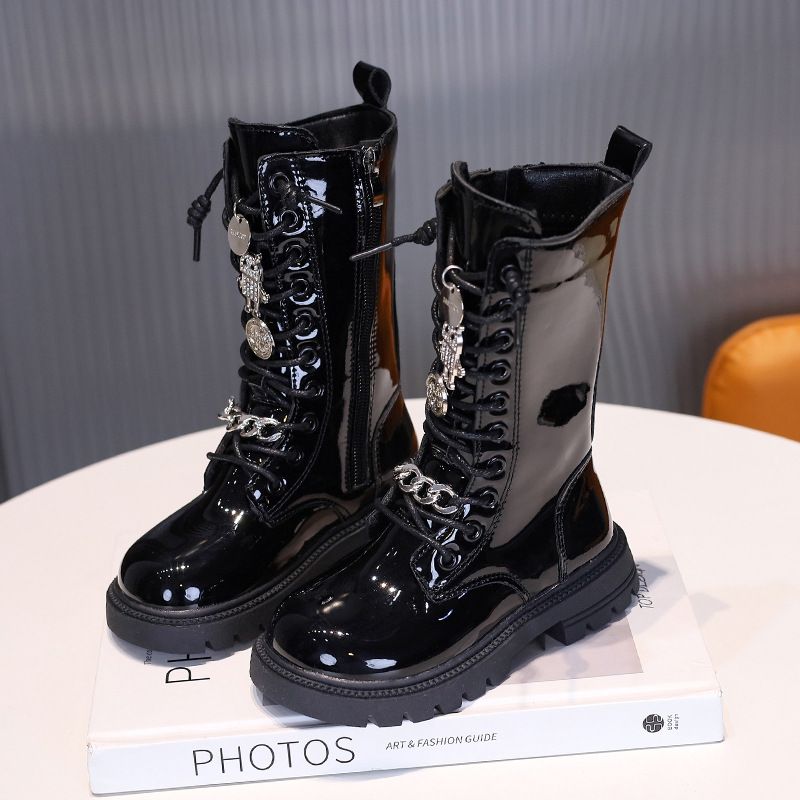 Children's Fashion Boots Autumn/Winter Soft Soled Girls' Boots Plus Suede Leather Girls' Princess Boots_voghion.com