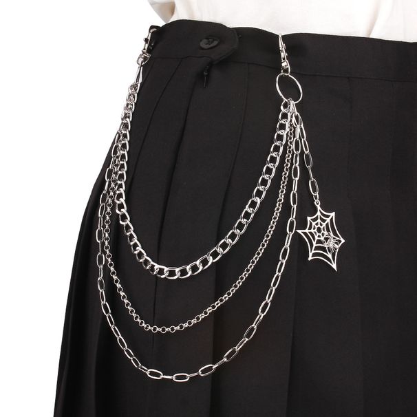 Personalized Sweet Cool Hip Hop Punk Spider Web Pant Gothic Multi Layered Metal Body Chain_voghion.com