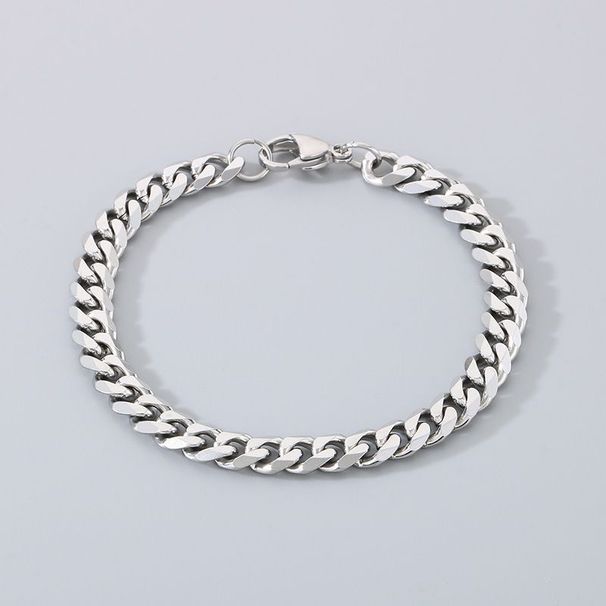 Mode einfache schlichte Titan Stahl Twist Figaro Armband kubanischen Herren Kette Schmuck_voghion.com