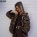 Women's Clothing women's autumn and winter loose round neck leopard print lamb wool warm long sleeved jacket female_voghion.com