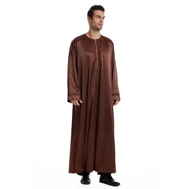Herrenbekleidung Herrenroben Mode lockerer einfacher muslimischer Kaftan_voghion.com