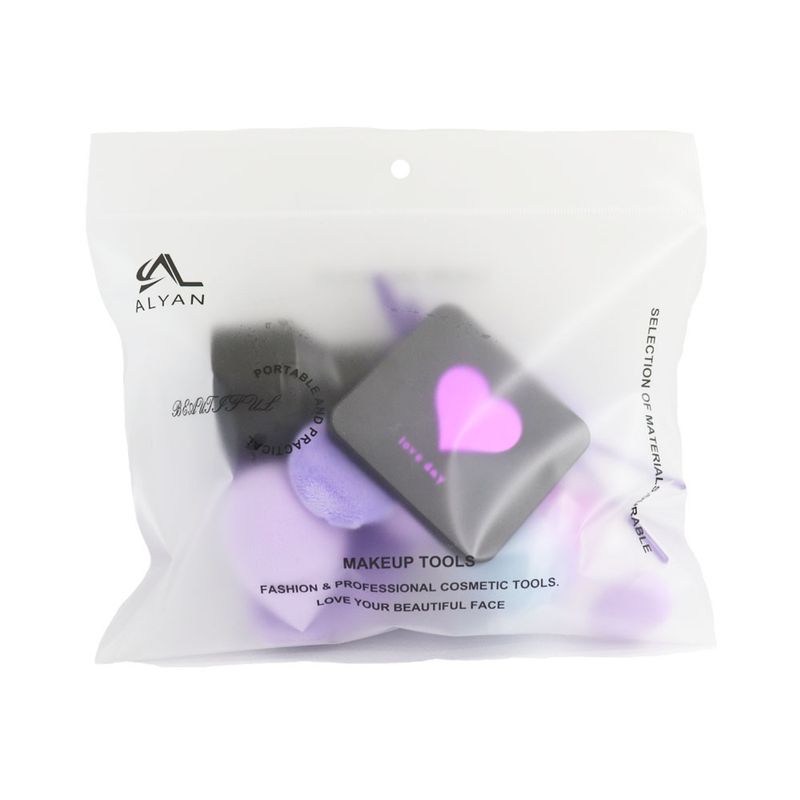 Strumenti e accessori per il trucco ALYAN Borsa grande da 16 pezzi Specchio per il trucco Spugna triangolare Piumino per cipria Goccia d'acqua Pennello per ciglia a forma di fungo_voghion.com