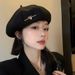 Heart-shaped Black For Women 2024 New Octagonal Beret Artist Large Head Circumference Face-slimming Hat Trendy Woolen_voghion.com
