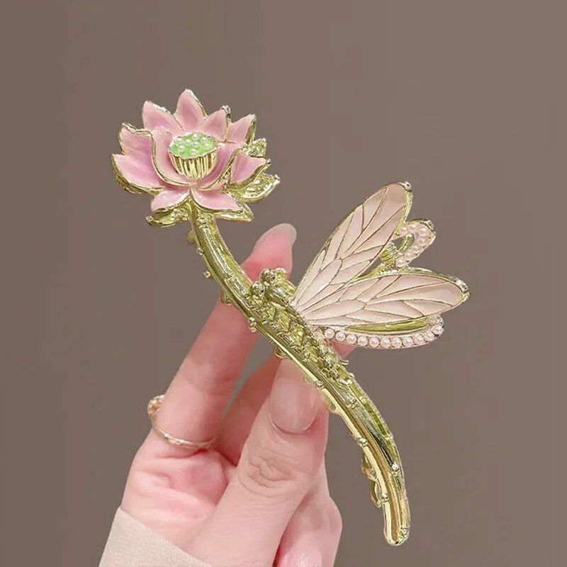 New Sweet Opal Flower Hair Clip Exquisite Ponytail Claw Clip Shark Clip Woman Hair Clip Accessori For Girl Hair Accessories_voghion.com