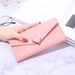 New Plain Heart-Shaped Wallet Women's Long Multiple Card Slots Long Wallet_voghion.com