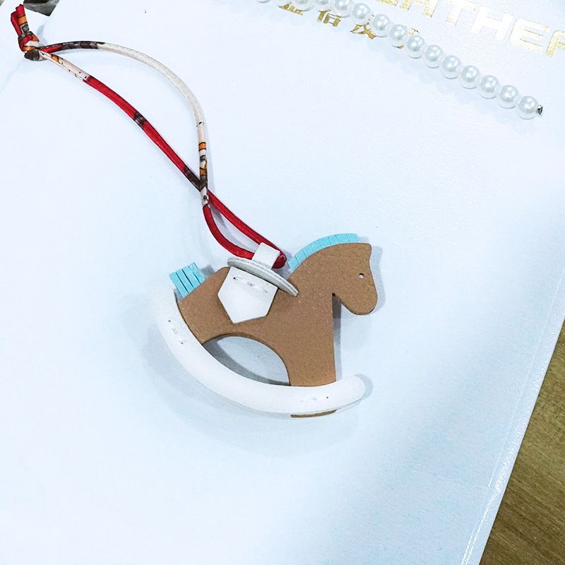Bag Charm New Rocking Horse Women's Bag Pendant Pony Car Pendant Pony Bag Pendant Leather Cute Animal Accessories_voghion.com