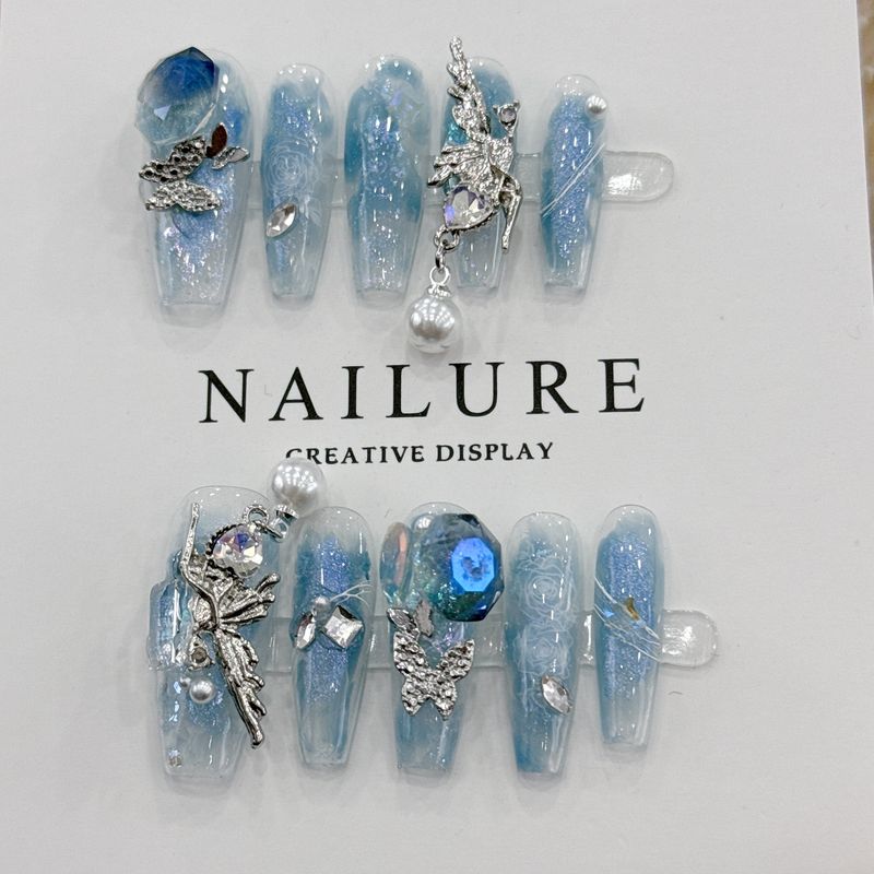 Patch Wear Manicure Wear Nail Nail Strips Handmade Noszenie Zbroi Podwodny Gwiaździsty Anioł Romantyczny Motyl Sztuka Nail Patch_voghion.com