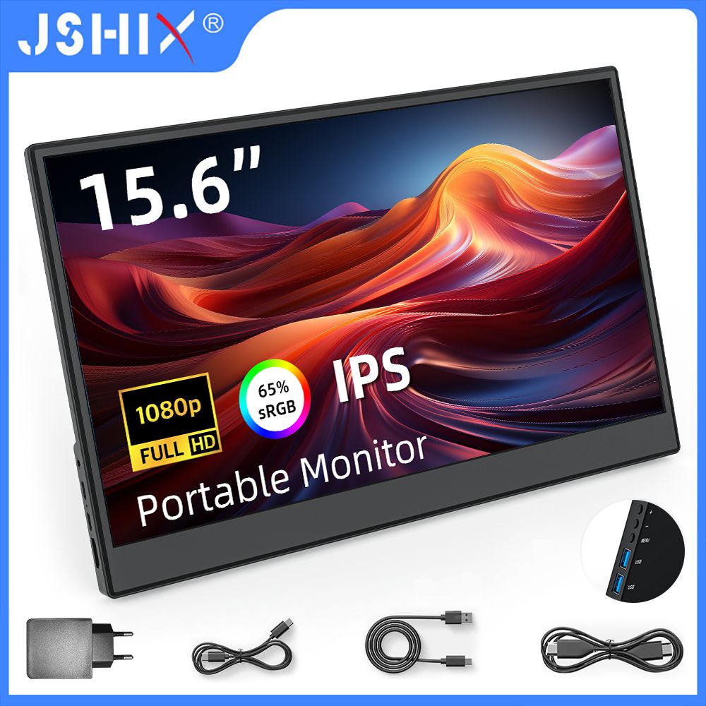 15.6 Inch Portable 1080P Full HD IPS Screen Second Display USB Port External Keyboard Mouse VESA Mount Monitor_voghion.com