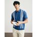 Men's Clothing Polo Shirt V Neck Short Sleeved Knitted Sweater Men's Striped Color Matching Slim Fit Business Ice Silk Breathable Trendy_voghion.com