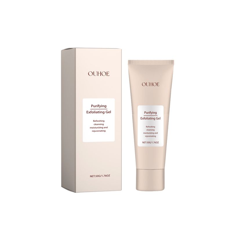 Gel exfoliante OUHOE que limpia suavemente, reduce los poros, suaviza la piel y exfolia los puntos negros y el acné._voghion.com