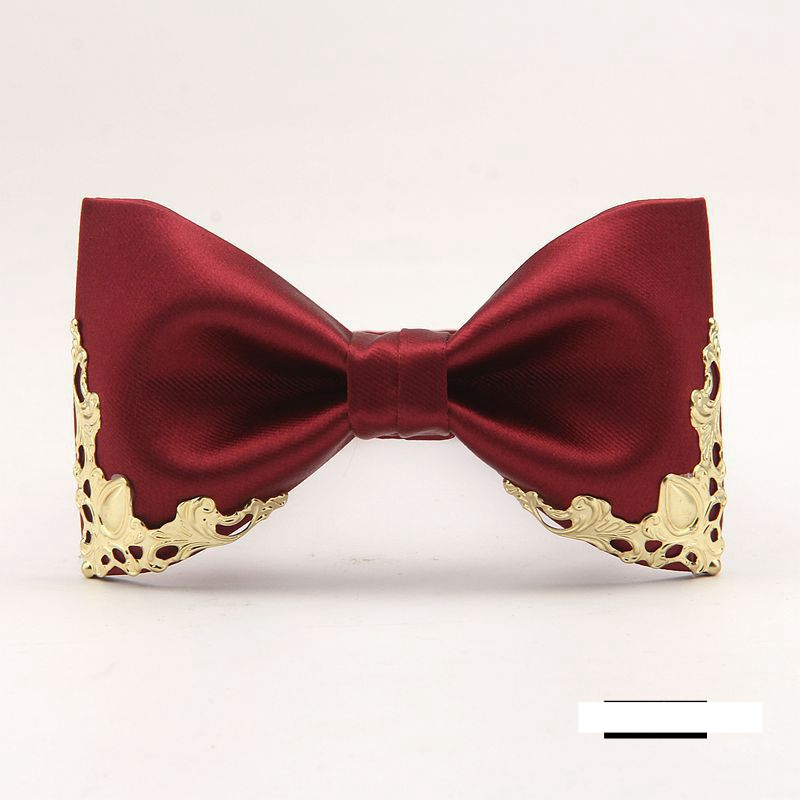 Moda unisex bărbați nuntă nuntă mire papion margine metalică stil palat etnic papion banchet maestru_voghion.com