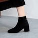 cameido Women's Korean-style Stretch Long Boots, Fleece-lined and Patchwork, Slimming Suede Over-the-knee Boots for Autumn and Winter._voghion.com