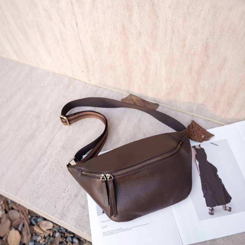 Echtes Leder 2025 Neue Multifunktionale Echtes Leder Gürteltasche Damenmode Innentasche Freizeit Täglich_voghion.com