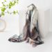 100% Mulberry Silk Gift Box 2024 Chinese Feng Shui Ink Leaf Printed Thin High end Women's Scarf_voghion.com