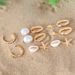 Summer Beach Style Shell Irregular Bow Pearl Conch Starfish Earrings Set Of 4 Pairs_voghion.com