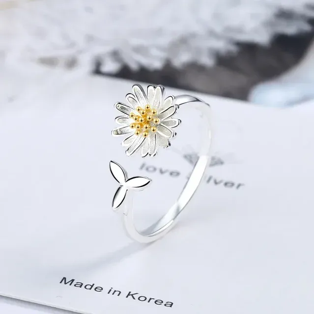 Bereit Lager Süße Blumenringe Für Frauen Hochwertiger Chrysanthemenförmiger Offener Ring Verstellbarer Individueller Schmuck_voghion.com