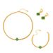 Four Leaf Flower Love Glass Stone Set Stainless Steel Earrings Necklace Bracelet Three Piece Set_voghion.com