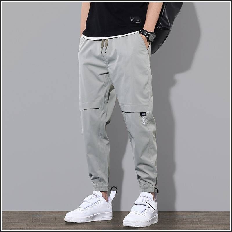 Herrenbekleidung Sommer Arbeitskleidung Lässige lange Hosen Lockere Sporthosen für Herren Trendy Dünn Frühling 9 Neun Punkte Kegelförmige Hosen_voghion.com