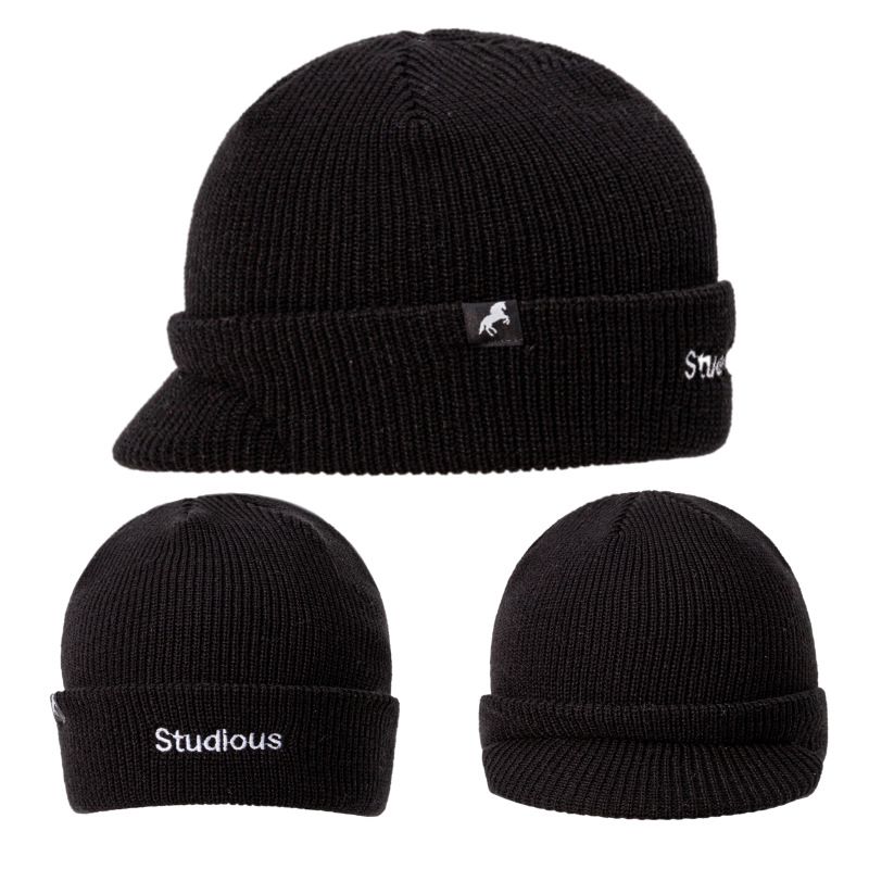 Nuovo cappello lavorato a maglia a tesa corta per l'autunno e l'inverno da uomo Calore Personaggi ricamati imbottiti Fascia larga allentata_voghion.com