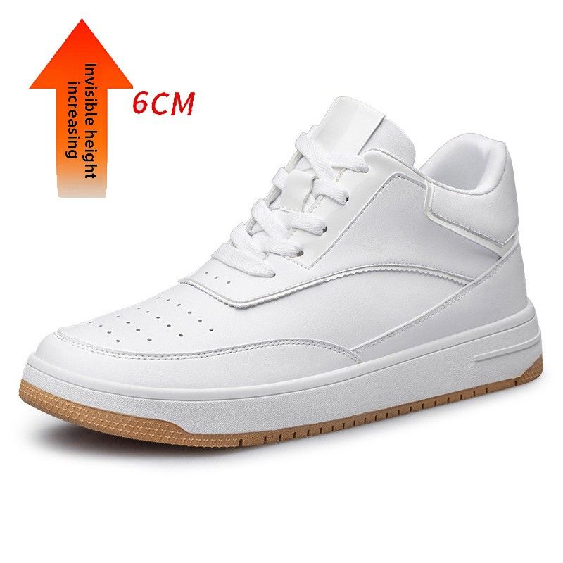 Scarpe da uomo con rialzo interno, scarpe da uomo con due strati di pelle bovina, scarpe con rialzo interno invisibile, scarpe casual bianche_voghion.com